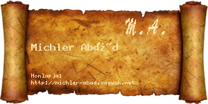 Michler Abád névjegykártya